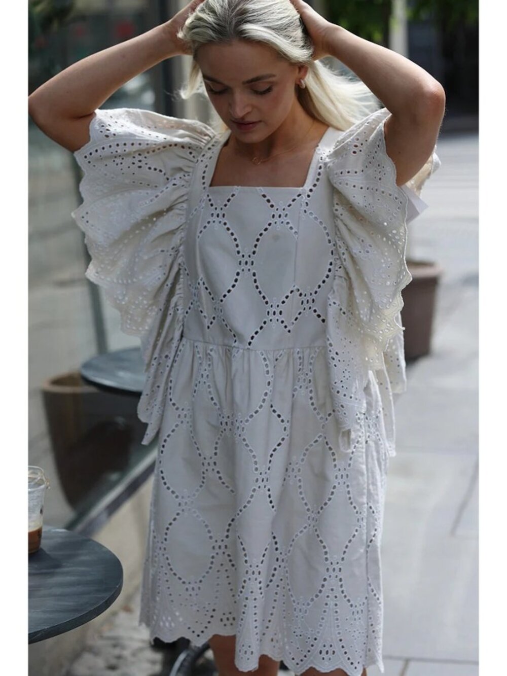 🆕MUNTHE Hico Eyelet Lace Dress Off White US 10, EU 40 - Picture 2 of 13